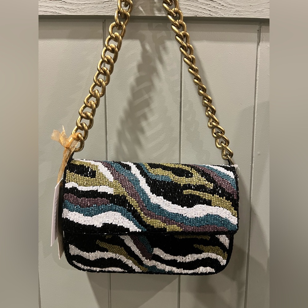 NEW VIRAL TikTok Army Beaded Bag with Chunky Gold Handle